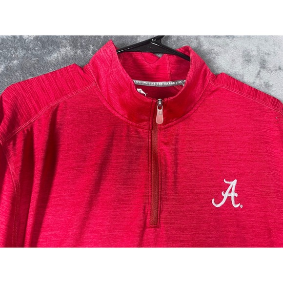 Tommy Bahama Alabama Crimson Tide IslandZone Red Quarter Zip Pullover Mens Large - Picture 3 of 8